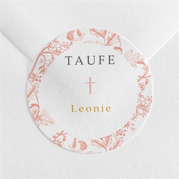 Aufkleber Taufe Vintage natur