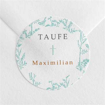 Aufkleber Taufe vintage vogel - gold