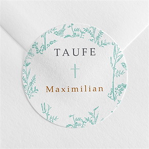 Aufkleber Taufe vintage vogel