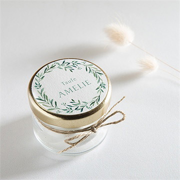 Aufkleber Taufe runder blumenkranz - Vue 2