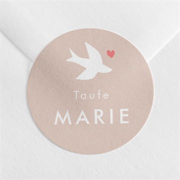 Aufkleber Taufe taube und blumenkranz