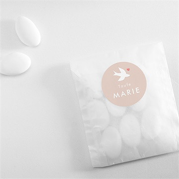 Aufkleber Taufe taube und blumenkranz - Vue 4