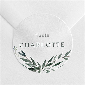 Aufkleber Taufe pflanzenschmuck
