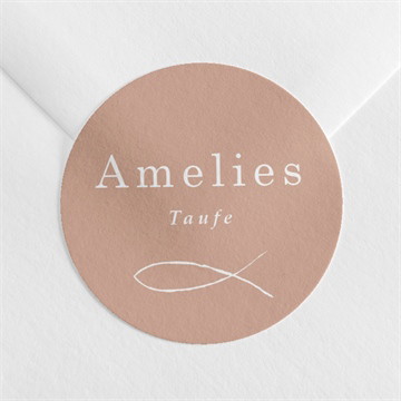Aufkleber Taufe goldgravur rosa