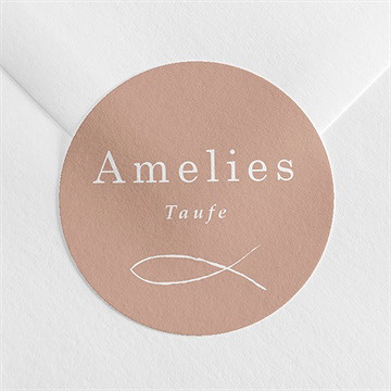 Aufkleber Taufe goldgravur rosa