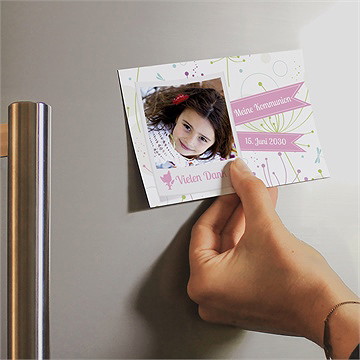 Dankeskarte Kommunion stimmung mädchen - magnet - Vue 2