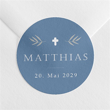 Aufkleber Kommunion Vergiss Mich Nicht - Blau