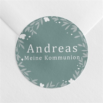 Aufkleber Kommunion smaragdprägung
