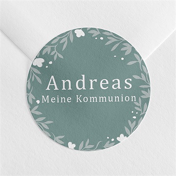 Aufkleber Kommunion Smaragdprägung