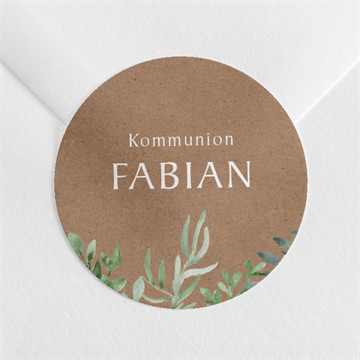 Aufkleber Kommunion pflanzenillustration - gold