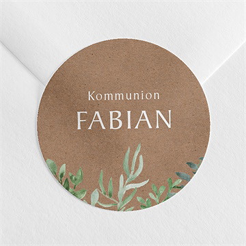 Aufkleber Kommunion Pflanzenillustration