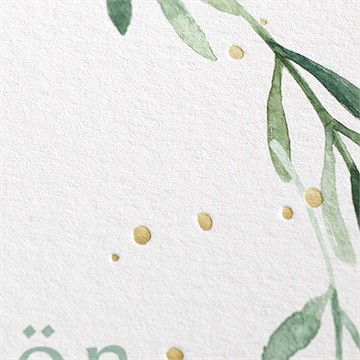 Dankeskarte Kommunion blätter und vergoldung - gold - Vue 2