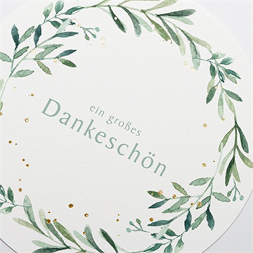 Dankeskarte Kommunion blätter und vergoldung - gold - vue 3