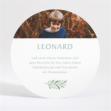 Dankeskarte Kommunion blätter und vergoldung - gold - vue 4