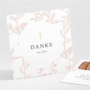 Dankeskarte Kommunion pflanzendrucke