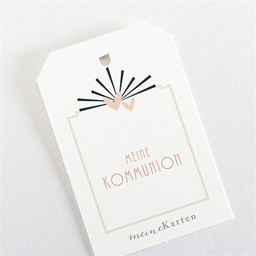 Geschenkanhänger Kommunion Fotoblock Einladung - Vue 3