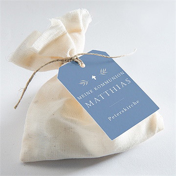 Geschenkanhänger Kommunion Vergiss Mich Nicht - Blau - Vue 2