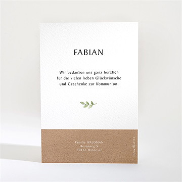 Dankeskarte Kommunion pflanzenillustration - Vue 2