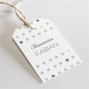 Geschenkanhänger Kommunion Geometrische blumenmotive