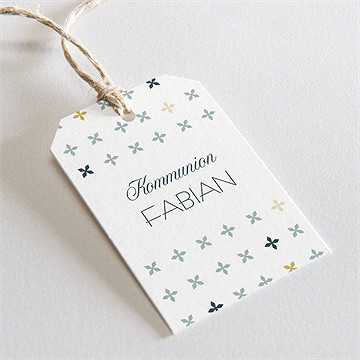 Geschenkanhänger Kommunion Geometrische Blumenmotive