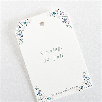 Geschenkanhänger Taufe Zarte Blaue Blumen - Vue 3