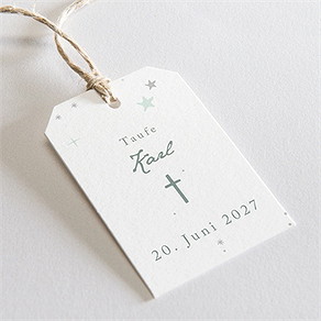 Geschenkanhänger Taufe grünes licht