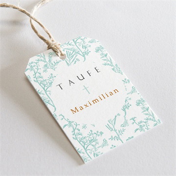 Geschenkanhänger Taufe vintage vogel - gold