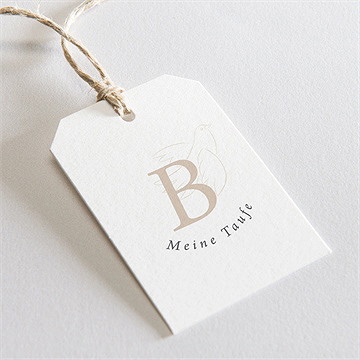 Geschenkanhänger Taufe Goldene Taube