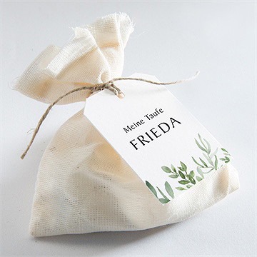 Geschenkanhänger Taufe Kraftpapier Und Pflanzenmotiv - Vue 2