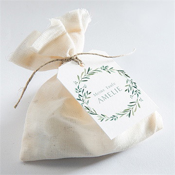 Geschenkanhänger Taufe Runder Blumenkranz - Vue 2