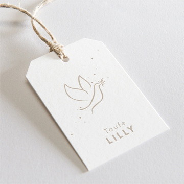 Geschenkanhänger Taufe taube flieg