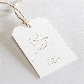 Geschenkanhänger Taufe Taube Flieg