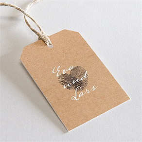 Geschenkanhänger Hochzeit abdruck des herzens
