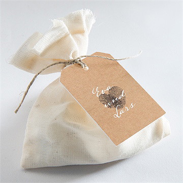 Geschenkanhänger Hochzeit abdruck des herzens - Vue 2