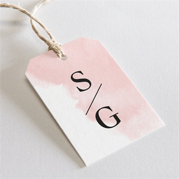 Geschenkanhänger Hochzeit schwarz und pastell