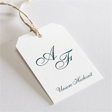 Geschenkanhänger Hochzeit klassisches monogramm