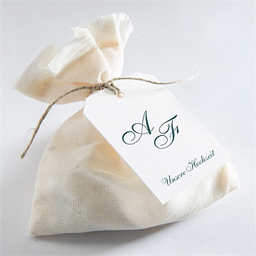 Geschenkanhänger Hochzeit klassisches monogramm - Vue 2