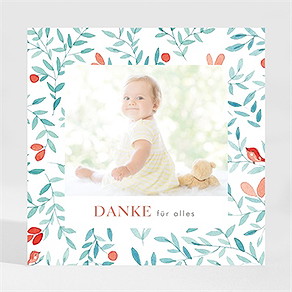 Dankeskarte Taufe blumenfrische