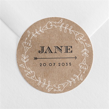 Aufkleber Taufe taufe in kraftpapier - gold