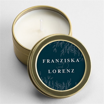 Kerze Hochzeit königsblau - gold