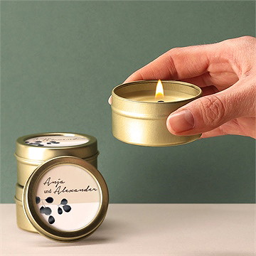 Kerze Hochzeit Aquarell In Schwarz - Vue 2