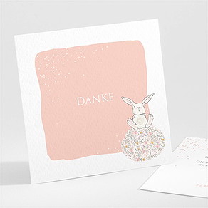 Dankeskarte Taufe kleines kaninchen