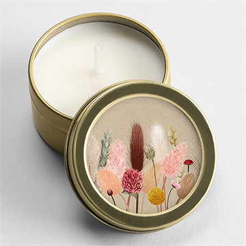 Kerze Hochzeit Feldblumenstrauß