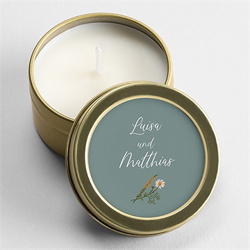 Kerze Hochzeit gravur mit ländlichem motiv