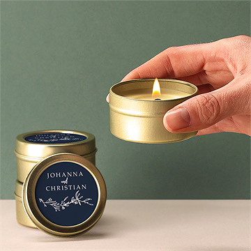 Kerze Hochzeit Mineralblau - Vue 2