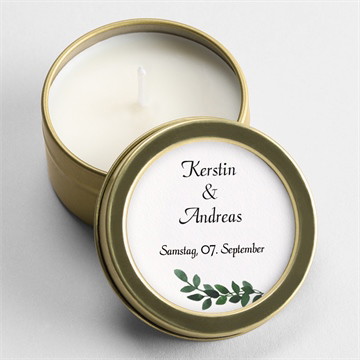 Kerze Hochzeit blätterband