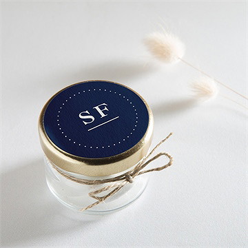 Aufkleber Hochzeit schick in blau - Vue 2