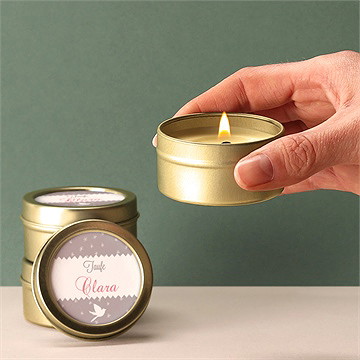 Kerze Taufe Vogelgesang Mädchen - Vue 2