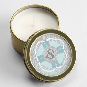 Kerze Taufe matrose in blau