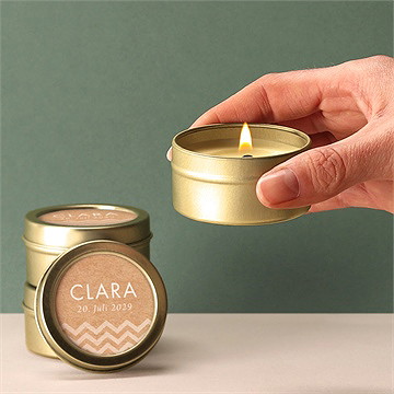 Kerze Taufe Rosa Girlande - Vue 2